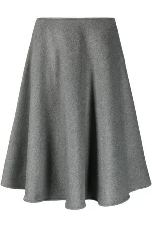 BLANCA Falda midi con diseño acampanado