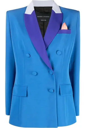 HEBE STUDIO Blazer con solapas en contraste y doble botonadura