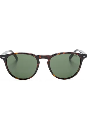 Ralph Lauren Lentes de sol con armazón redonda y placa del logo