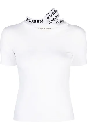 Y / PROJECT Playera con cuello triple y logo en jacquard