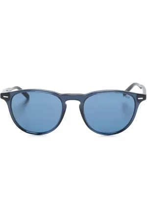 Ralph Lauren Lentes de sol con armazón redonda y placa del logo