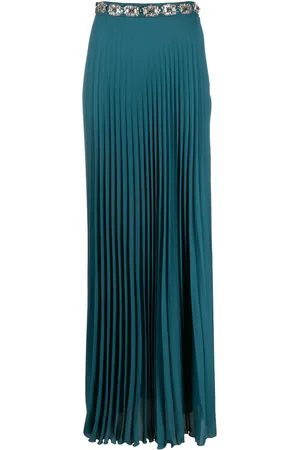 Elisabetta Franchi Falda larga de georgette con diseño plisado