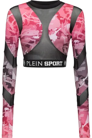 Philipp Plein Top manga larga con estampado militar