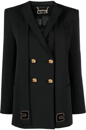 Elisabetta Franchi Blazer con doble botonadura y detalle de mascada