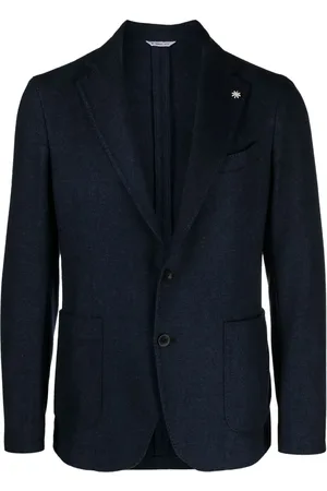 LUIGI BIANCHI MANTOVA Blazer de tejido chambray con botones