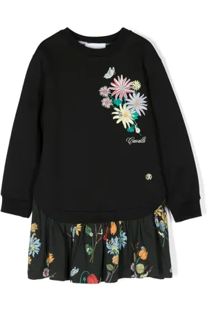 Roberto Cavalli Vestido estilo sudadera con motivo floral