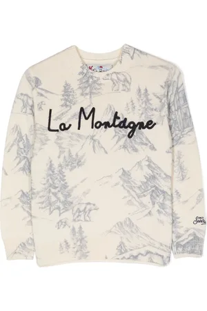 MC2 SAINT BARTH Sudadera con eslogan bordado y montaña estampada
