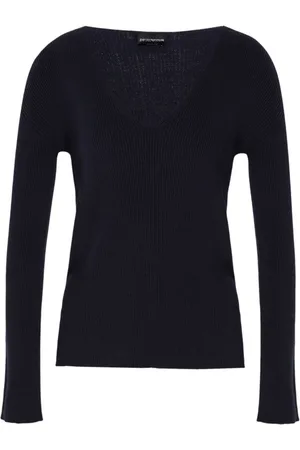 Emporio Armani Suéter de tejido fino con cuello en V