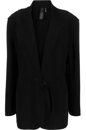 Norma Kamali Blazer con solapas de muesca y cinturón