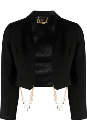 Elisabetta Franchi Blazer corto con detalle de cadena