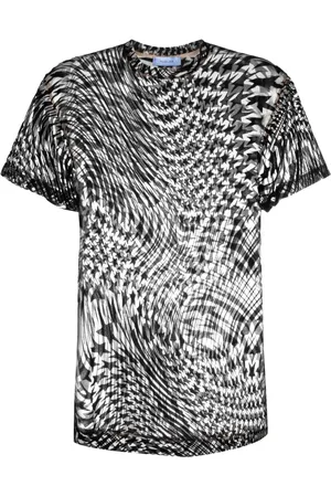 MUGLER Playera de malla con estrella estampada