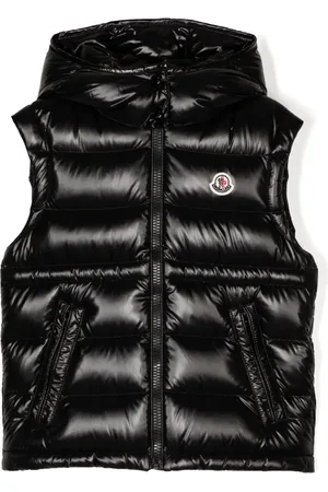 Moncler Chaleco capitonado con capucha y parche del logo