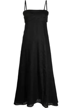 FAITHFULL THE BRAND Vestido midi con cuello cuadrado