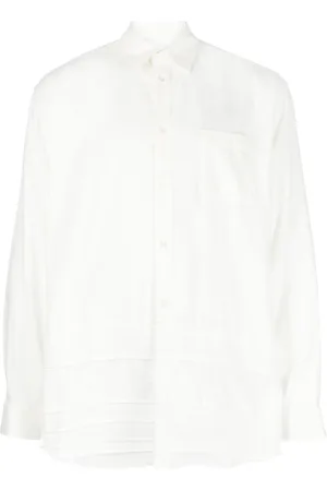 UNDERCOVER Camisa con diseño bordado y bordes deshilachados
