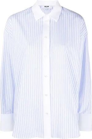 Msgm Camisa con eslogan estampado y motivo de rayas