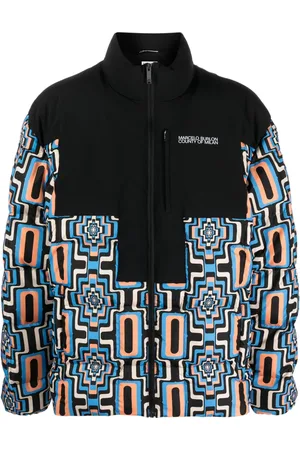 MARCELO BURLON Chamarra capitonada con estampado geométrico
