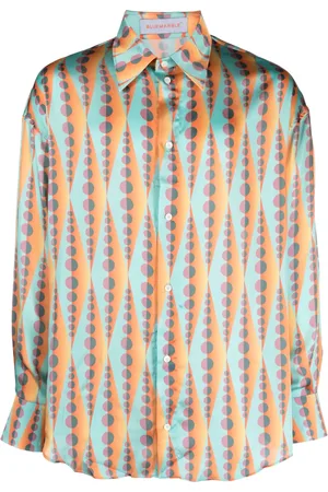 Bluemarble Camisa con cuello de pico y estampado Pop