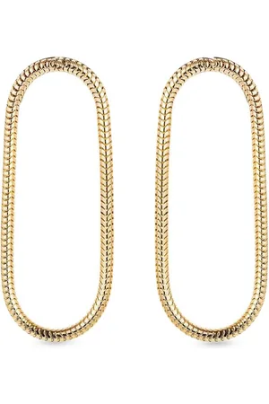 Fernando Jorge Aretes en oro amarillo de 18kt con diseño de cadena
