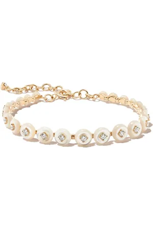Fernando Jorge Pulsera Surrounding en oro amarillo de 18kt con madreperla y diamantes