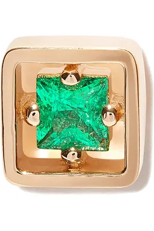 Suzanne Kalan Arete Inlay en oro amarillo de 18kt con esmeralda