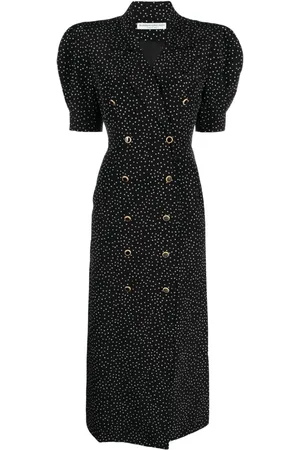 Alessandra Rich Vestido midi con estampado de lunares