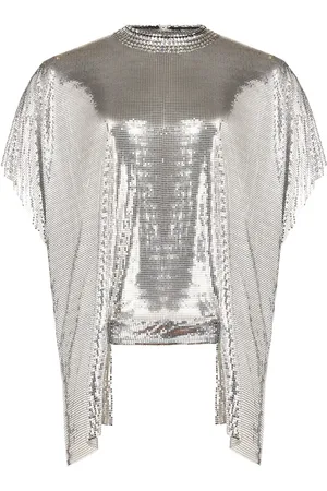 Paco rabanne Top drapeado con efecto de cota de malla