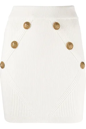 Balmain Falda corta con botones en relieve