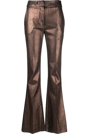 GENNY Pantalones acampanados con acabado metalizado