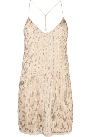 Zadig & Voltaire Vestido corto con cuello en V y detalles de strass