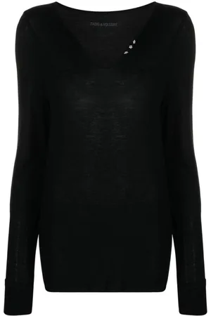 Zadig & Voltaire Playera con cuello henley y botones en forma de estrella