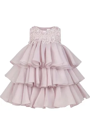 Maison Ava Vestido largo a capas satinado