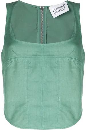 Cannari Concept Top tipo corset con cuello cuadrado