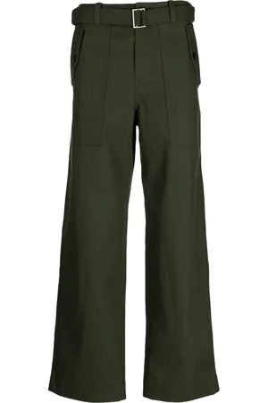 Maison Kitsuné Pantalones rectos con cinturón