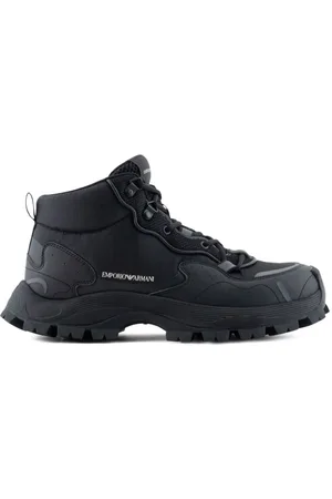 Emporio Armani Tenis texturizados con paneles de malla