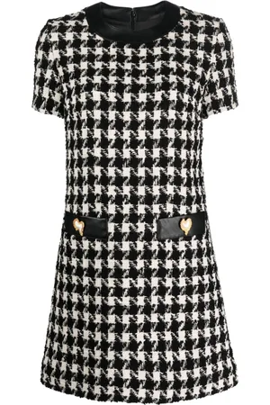 Moschino Vestido corto con motivo pied de poule