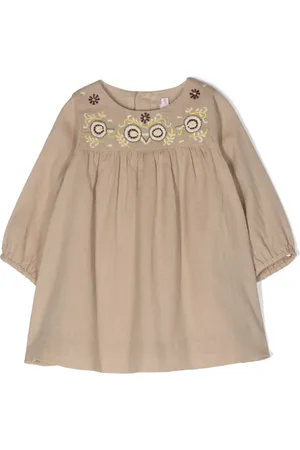 BONPOINT Vestido manga larga con detalle bordado