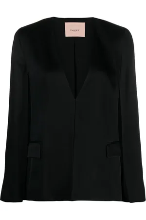 Twin-Set Blazer con logo grabado y abertura lateral