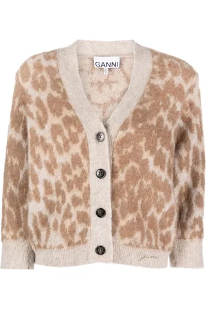 Ganni Cárdigan con logo en jacquard