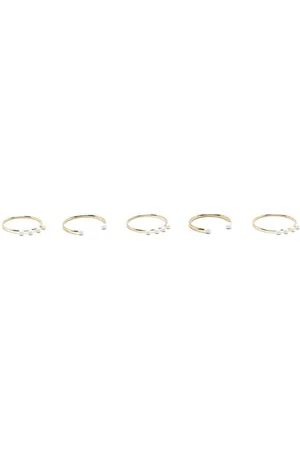 Isabel Marant Set de cinco anillos Casablanca con mostacillas