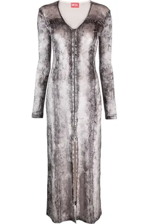 Diesel Vestido con estampado fotográfico y cuello en V