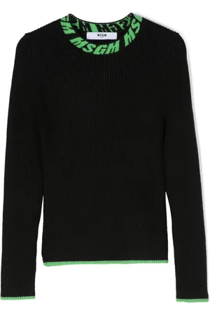 Msgm Suéter tejido de canalé en intarsia