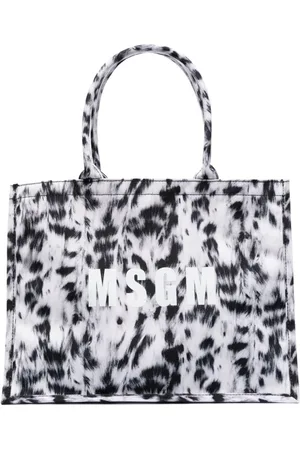 Msgm Tote con animal print y logo estampado