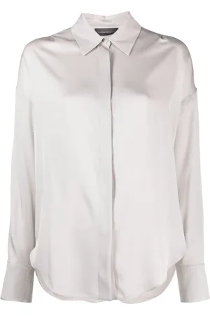 LORENA ANTONIAZZI Camisa Luna con cuello italiano y botones