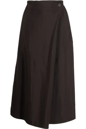 STUDIO NICHOLSON Falda midi Eyre con diseño cruzado
