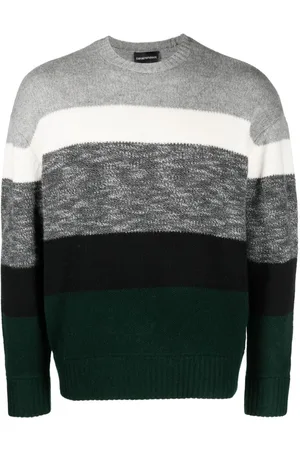 Emporio Armani Suéter tejido con motivo de rayas en intarsia