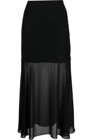 LARDINI Falda midi con panel transparente