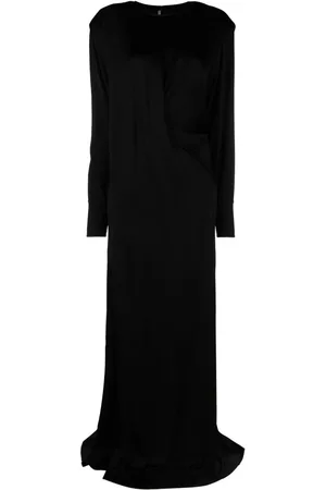 Stella McCartney Vestido largo de satén con abertura lateral