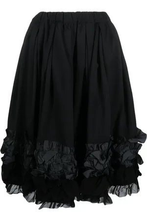 Comme des Garçons Falda larga de tul con apliques florales