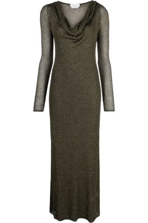 BLUMARINE Vestido largo con cuello drapeado