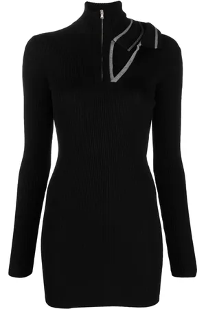 Y / PROJECT Vestido corto tejido de canalé con aberturas
